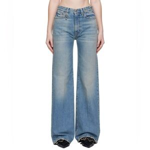 R13 Light Wash Wide-Leg Denim Jeans